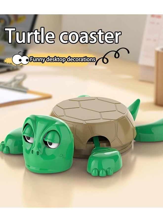 حامل أكواب (كوستر) بتصميم سلحفاة مضحكة، قاعدة عملية لحماية الأسطح من آثار الأكواب والحرارة، تصميم ديكوري لطيف مناسب للمنازل والمكاتب - Image 3